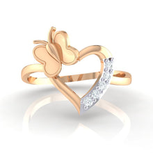 Load image into Gallery viewer, 18Kt rose gold heart diamond ring by diamtrendz