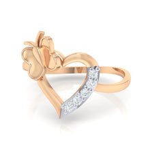 Load image into Gallery viewer, 18Kt rose gold heart diamond ring by diamtrendz