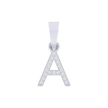 Load image into Gallery viewer, white gold alphabet initial letter 'A' diamond pendant - 1