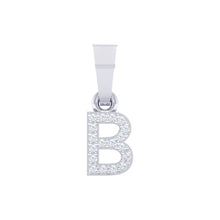 Load image into Gallery viewer, white gold alphabet initial letter &#39;B&#39; diamond pendant - 1
