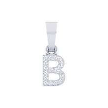 Load image into Gallery viewer, white gold alphabet initial letter 'B' diamond pendant - 1