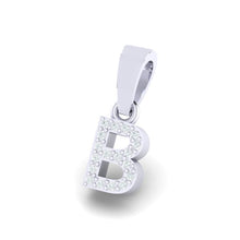 Load image into Gallery viewer, white gold alphabet initial letter 'B' diamond pendant - 2