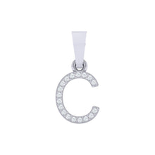Load image into Gallery viewer, white gold alphabet initial letter 'C' diamond pendant - 1
