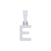 Load image into Gallery viewer, white gold alphabet initial letter 'E' diamond pendant - 1