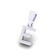Load image into Gallery viewer, white gold alphabet initial letter 'E' diamond pendant - 2