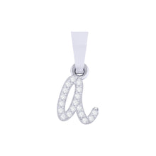 Load image into Gallery viewer, white gold alphabet initial letter 'a' diamond pendant - 1