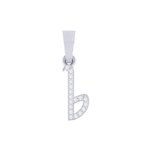 Load image into Gallery viewer, white gold alphabet initial letter 'b' diamond pendant - 1
