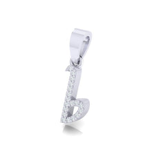 Load image into Gallery viewer, white gold alphabet initial letter 'b' diamond pendant - 2