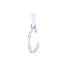 Load image into Gallery viewer, white gold alphabet initial letter 'c' diamond pendant - 1