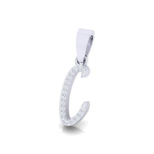 Load image into Gallery viewer, white gold alphabet initial letter 'c' diamond pendant - 2
