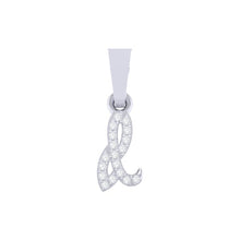 Load image into Gallery viewer, white gold alphabet initial letter 'd' diamond pendant - 1