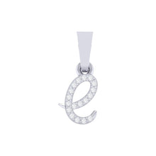 Load image into Gallery viewer, white gold alphabet initial letter 'e' diamond pendant - 1