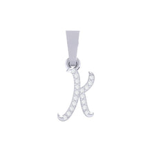 Load image into Gallery viewer, white gold alphabet initial letter &#39;K&#39; diamond pendant - 1
