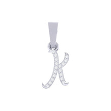Load image into Gallery viewer, white gold alphabet initial letter 'K' diamond pendant - 1
