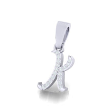 Load image into Gallery viewer, white gold alphabet initial letter 'K' diamond pendant - 2