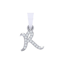 Load image into Gallery viewer, white gold alphabet initial letter 'R' diamond pendant - 1