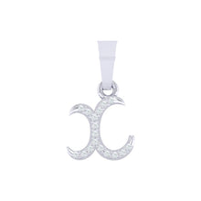 Load image into Gallery viewer, white gold alphabet initial letter &#39;x&#39; diamond pendant - 1
