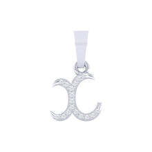 Load image into Gallery viewer, white gold alphabet initial letter 'x' diamond pendant - 1