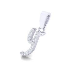 Load image into Gallery viewer, white gold alphabet initial letter &#39;y&#39; diamond pendant - 2
