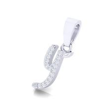 Load image into Gallery viewer, white gold alphabet initial letter 'y' diamond pendant - 2