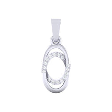 Load image into Gallery viewer, 18Kt white gold real diamond oval shape pendant by diamtrendz