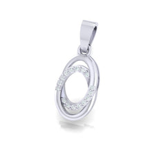 Load image into Gallery viewer, 18Kt white gold real diamond oval shape pendant by diamtrendz