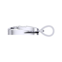 Load image into Gallery viewer, 18Kt white gold real diamond oval shape pendant by diamtrendz