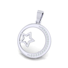 Load image into Gallery viewer, 18Kt white gold real diamond star shape pendant by diamtrendz