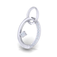 Load image into Gallery viewer, 18Kt white gold real diamond oval shape pendant by diamtrendz