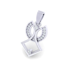 Load image into Gallery viewer, 18Kt white gold real diamond pendant by diamtrendz