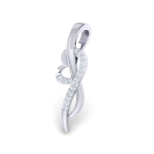 Load image into Gallery viewer, 18Kt white gold real diamond heart shape pendant by diamtrendz