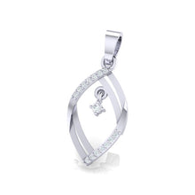 Load image into Gallery viewer, 18Kt white gold real diamond pendant by diamtrendz