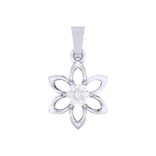 Load image into Gallery viewer, 18Kt white gold real diamond floral pendant by diamtrendz