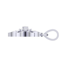 Load image into Gallery viewer, 18Kt white gold real diamond floral pendant by diamtrendz