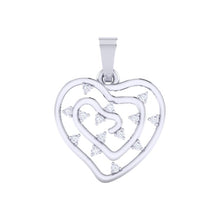 Load image into Gallery viewer, 18Kt white gold real diamond heart shape pendant by diamtrendz