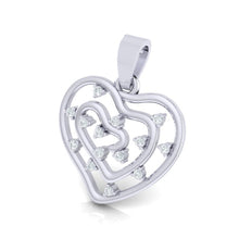 Load image into Gallery viewer, 18Kt white gold real diamond heart shape pendant by diamtrendz