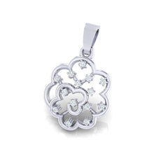 Load image into Gallery viewer, 18Kt white gold real diamond pendant by diamtrendz