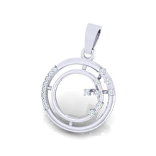 Load image into Gallery viewer, 18Kt white gold real diamond pendant by diamtrendz