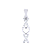 Load image into Gallery viewer, 18Kt white gold real diamond heart shape pendant by diamtrendz