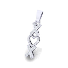 Load image into Gallery viewer, 18Kt white gold real diamond heart shape pendant by diamtrendz