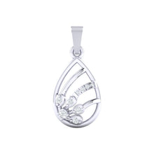 Load image into Gallery viewer, 18Kt white gold real diamond pendant by diamtrendz