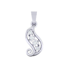 Load image into Gallery viewer, 18Kt white gold real diamond pendant by diamtrendz