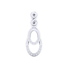 Load image into Gallery viewer, 18Kt white gold real diamond pendant by diamtrendz