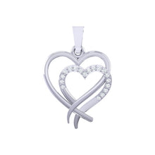 Load image into Gallery viewer, 18Kt white gold real diamond heart shape pendant by diamtrendz