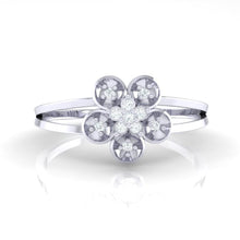 Load image into Gallery viewer, 18Kt white gold floral diamond ring by diamtrendz