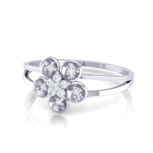 Load image into Gallery viewer, 18Kt white gold floral diamond ring by diamtrendz