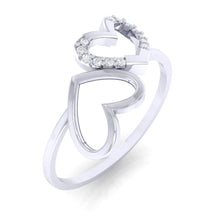 Load image into Gallery viewer, 18Kt white gold heart diamond ring by diamtrendz