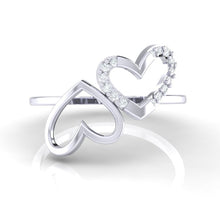 Load image into Gallery viewer, 18Kt white gold heart diamond ring by diamtrendz