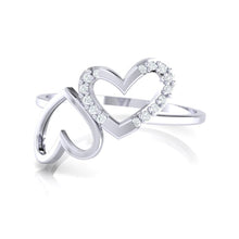 Load image into Gallery viewer, 18Kt white gold heart diamond ring by diamtrendz