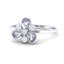 Load image into Gallery viewer, 18Kt white gold real diamond ring by diamtrendz